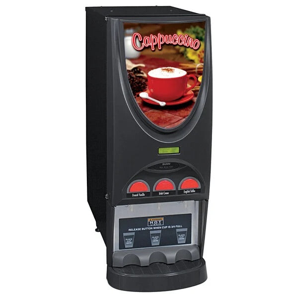 Dispensador de bebidas calientes para máquina de capuchino/expreso Bunn 36900.0000 con 3 tolvas - 120 V iMIX-3