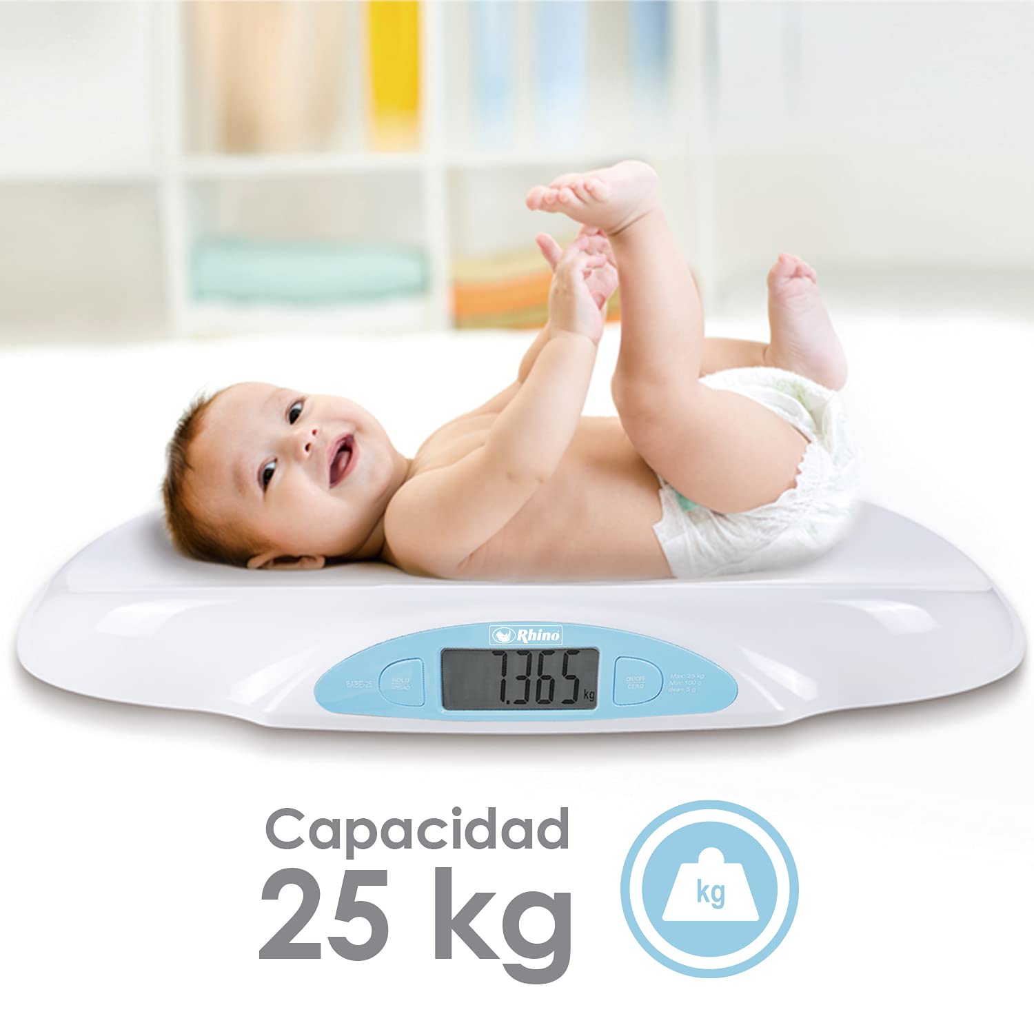 Bascula Electronica para Bebes 25 kg Rhino BABE-25