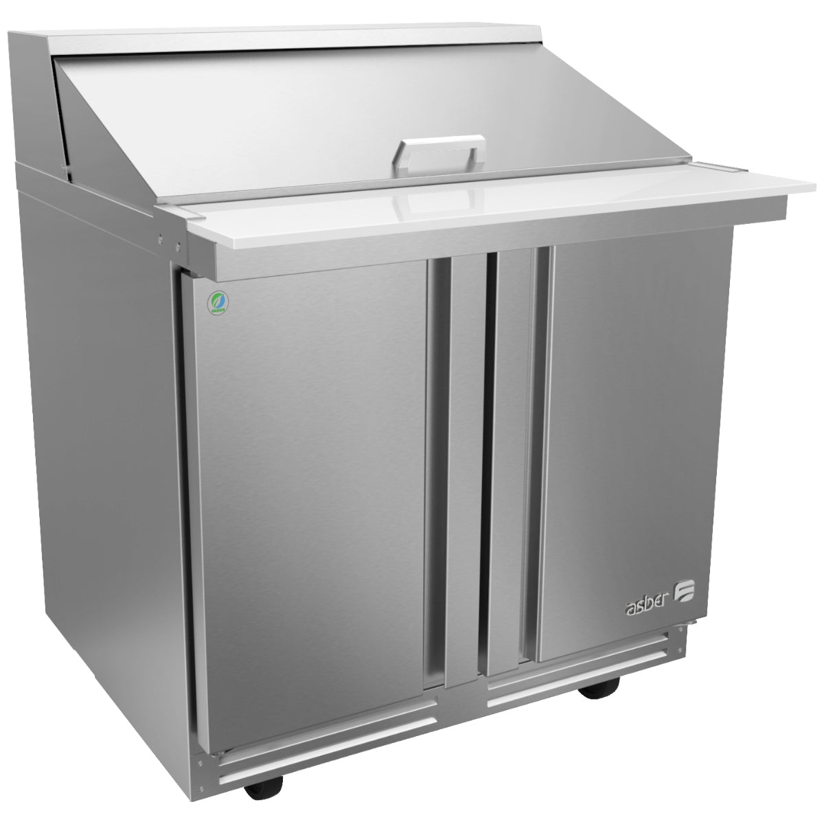 Mesa Refrigerada de Preparación Mega-Top para Pizzas 2 Puertas 15 Insertos 13.1 ft³ ASBER APTM-36-15-P-HC