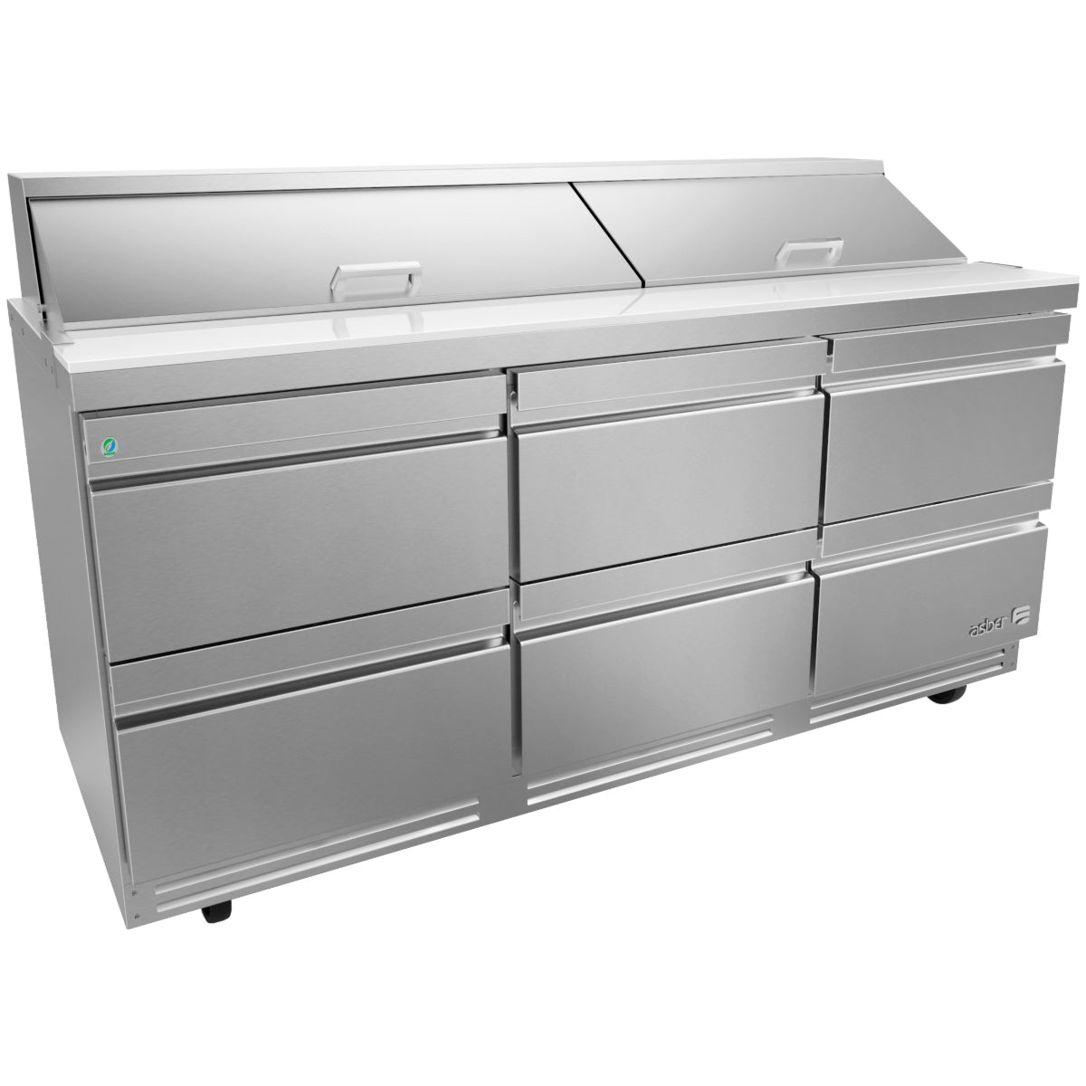 Mesa Refrigerada para Preparación de Ensaladas 6 Cajones Acero Inoxidable ASBER APTS-72-18-D6-P-HC
