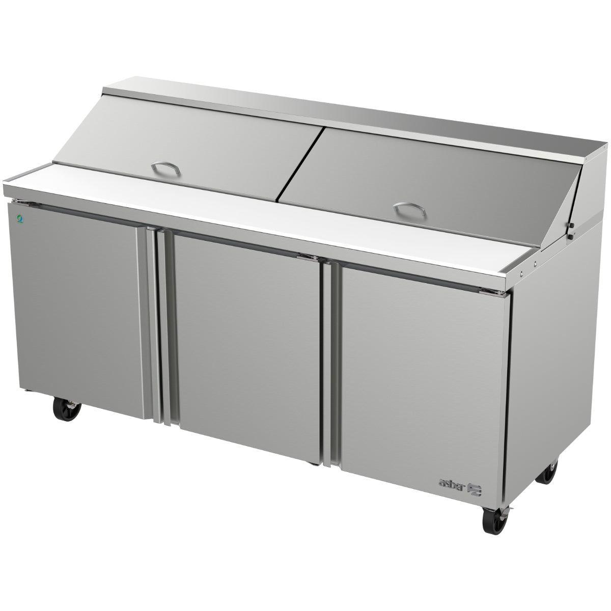 Mesa Refrigerada de Preparación para Ensaladas 3 Puertas 18 Insertos GN Acero Inoxidable ASBER APTS-72-18-HC