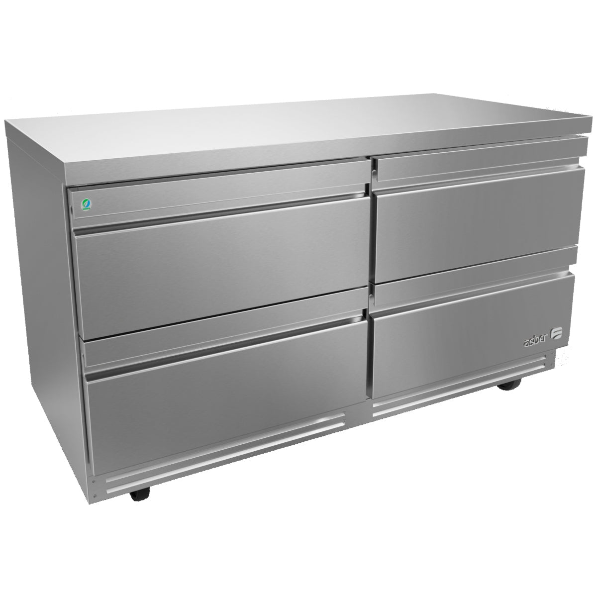 Mesa Fría Bajo Mostrador de 4 Cajones en Acero Inoxidable Refrigerante R290 Alta Eficiencia para Cocina Industrial ASBER AUTR-60-D4-P-HC