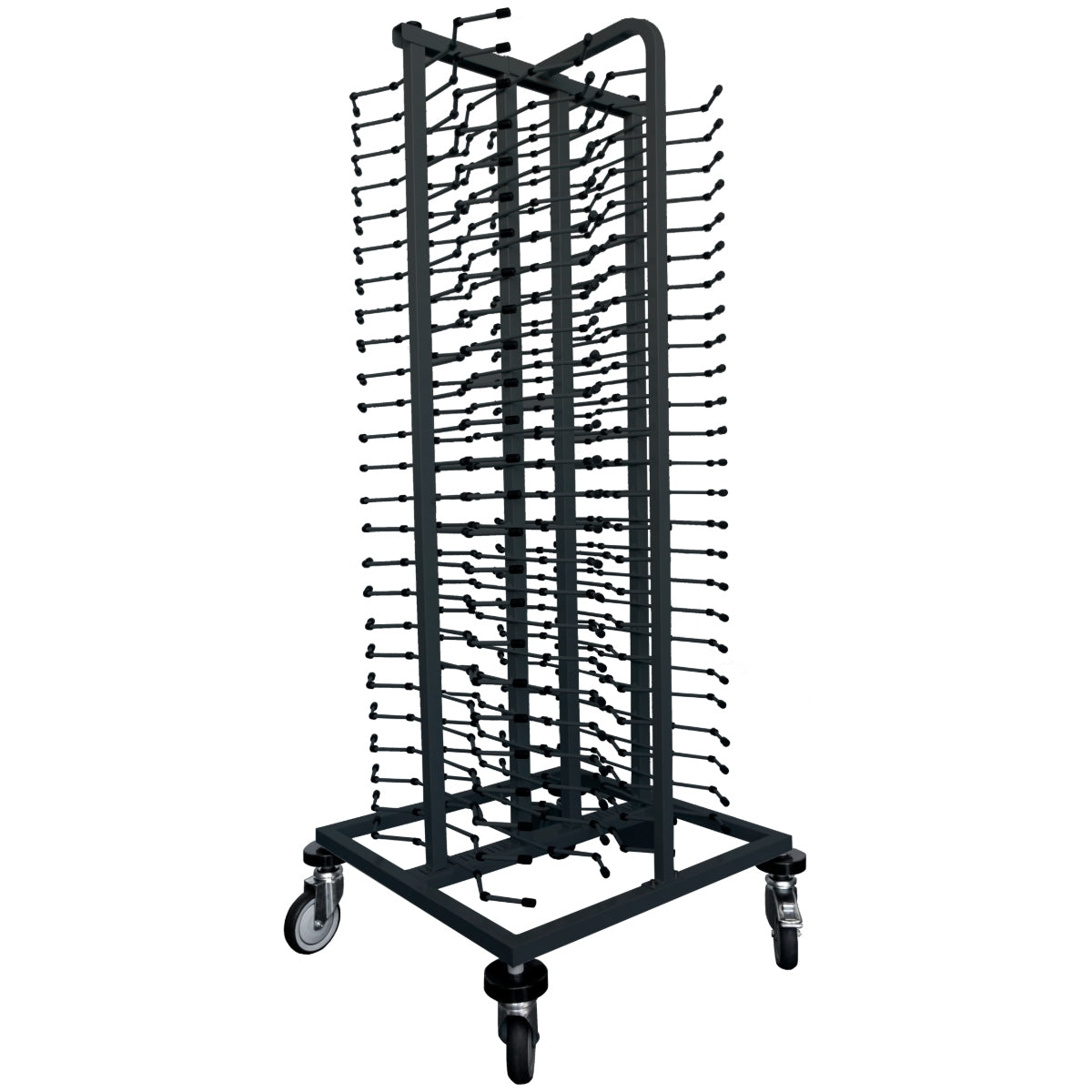 Carro Porta Platos para 100 Platos 25 Niveles con Ruedas y Frenos ASBER CPP-100