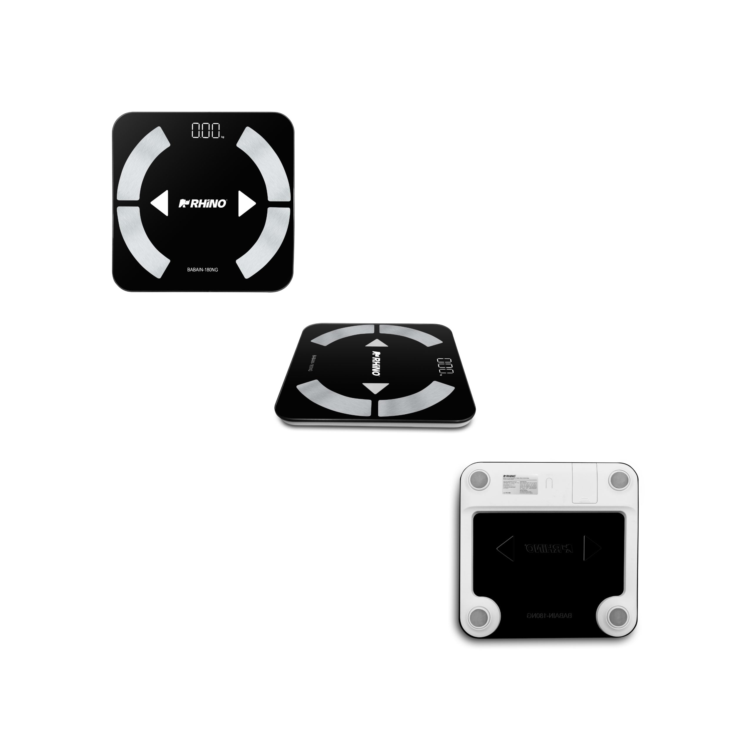 Báscula Inteligente para Peso Corporal de 180 kg con Bluetooth y Pantalla LED - Rhino BABAIN-180NG