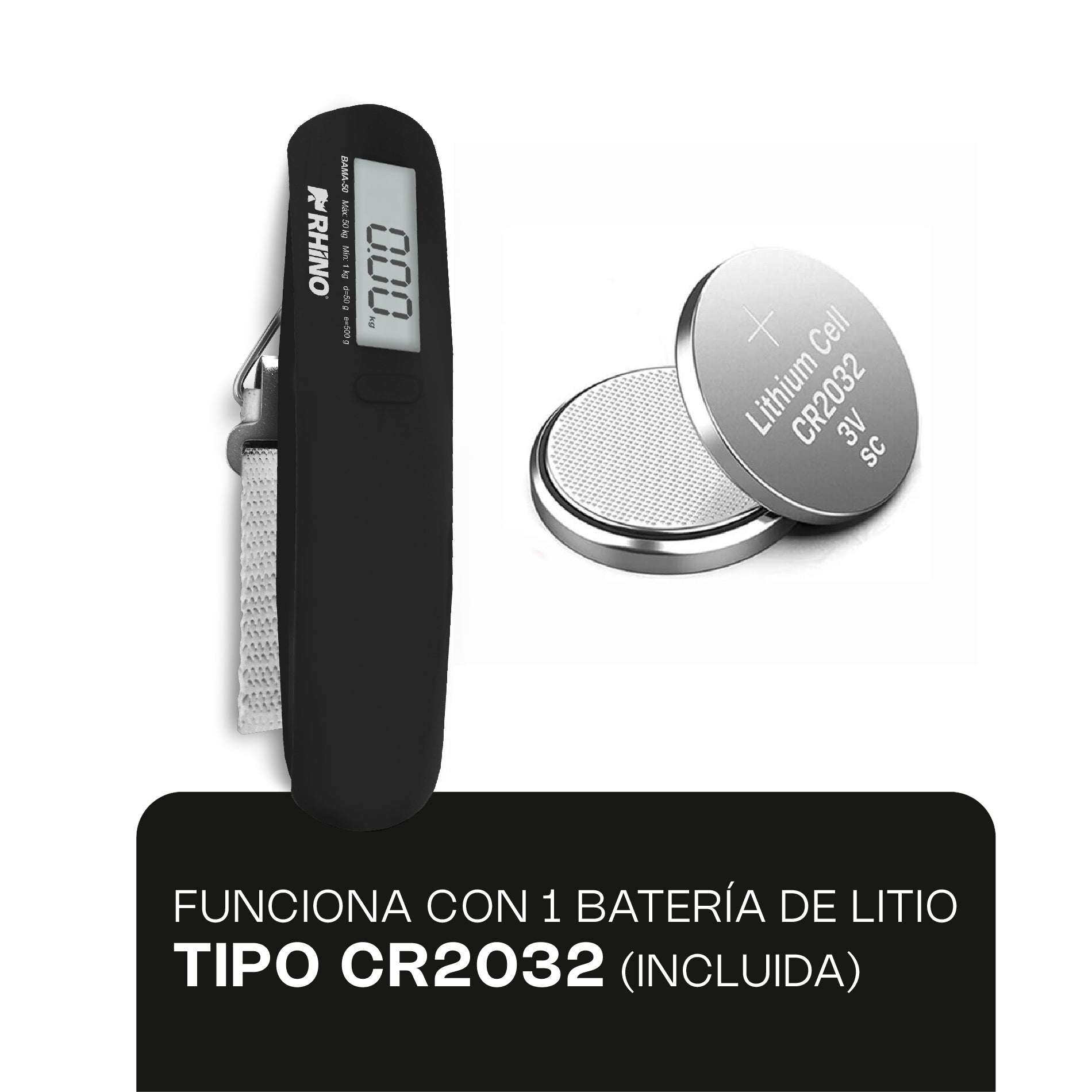 Báscula Electrónica para Maletas 50 kg Rhino BAMA-50
