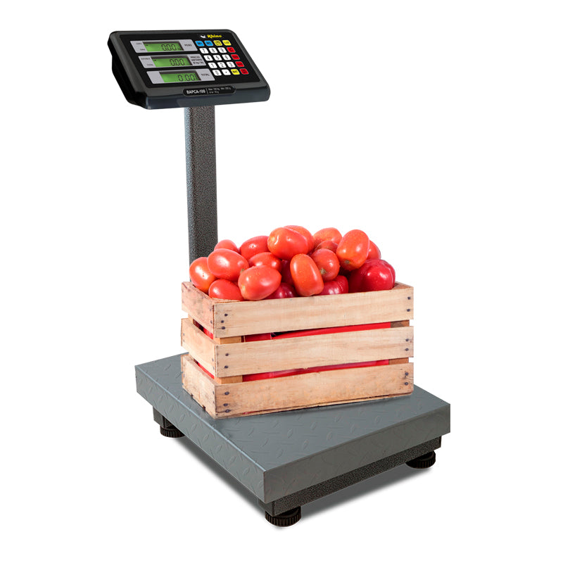 Básculas De Plataforma Rhino Bapca-100 Recargable Indicador Inoxidable Doble Pantalla 100 Kg