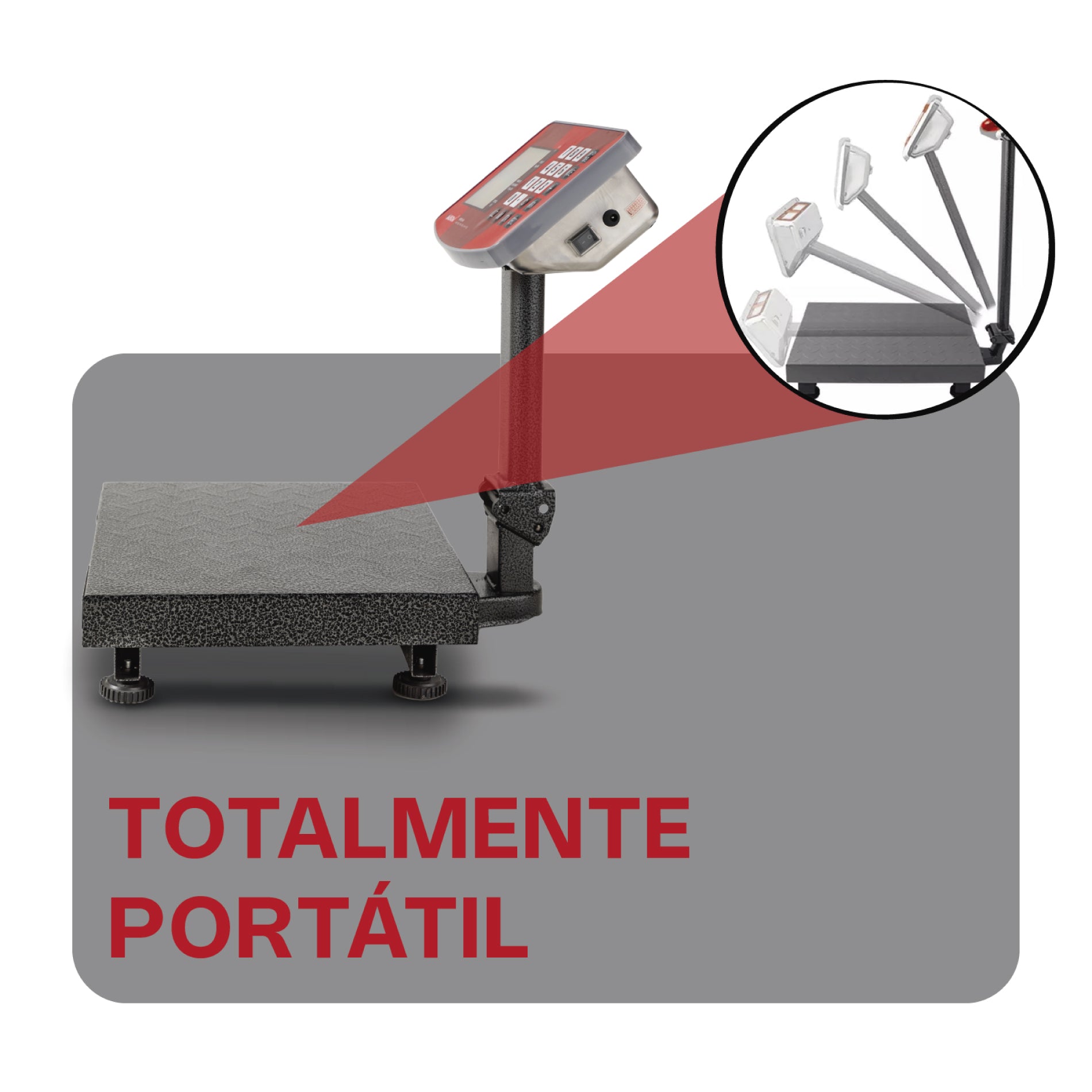 Báscula de Plataforma Plegable Comercial de 100 kg con Doble Pantalla Vinson BAPLE 60
