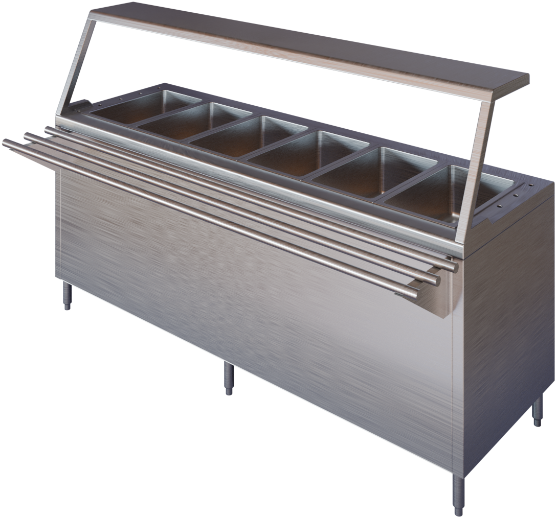 BAÑO MARIA TIPO GABINETE CON REPISA DESLIZADORA TUBULAR Y REPISA CUBRE ESTORNUDOS DE 2GN