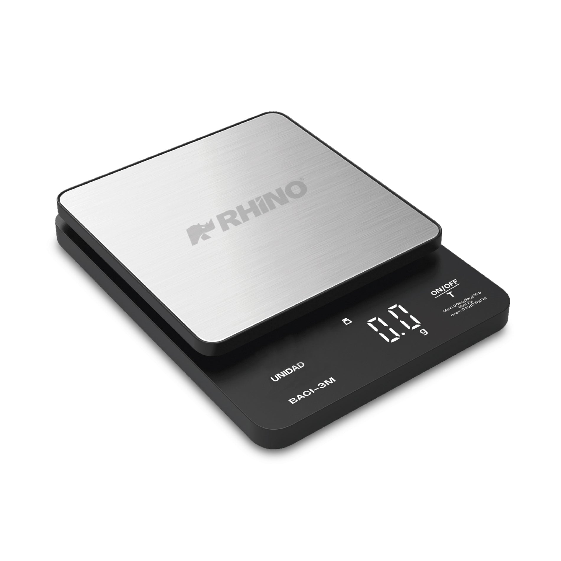 Báscula Digital de Precisión de 0.1 g con Capacidad de 3 kg Rhino - BACI-3M