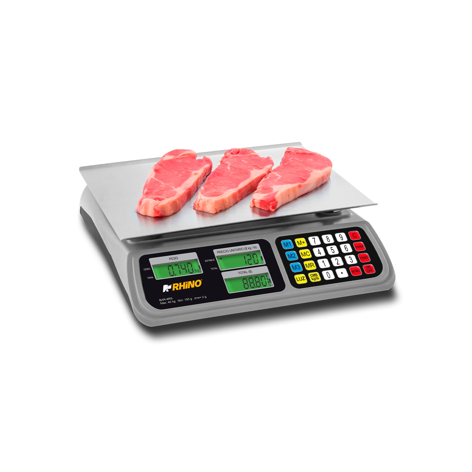 Báscula Electrónica Comercial 40 kg Rhino BAR-8RS