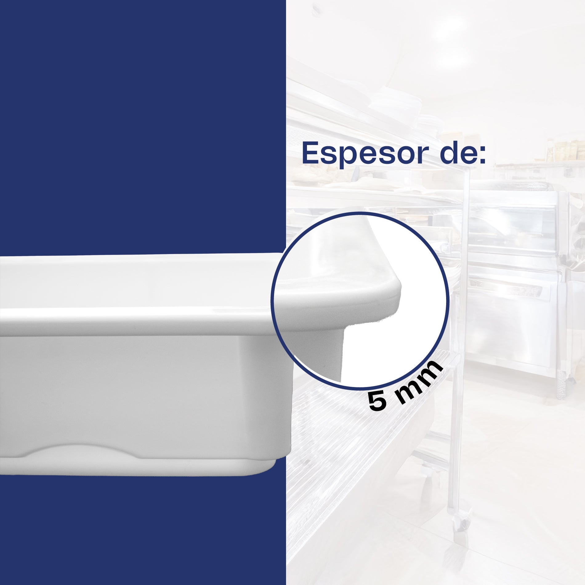 Caja de Polipropileno para Masa de Pizza de 18 Litros y Espesor de 5 mm 6pz Caledonia CAMAPI-18CH