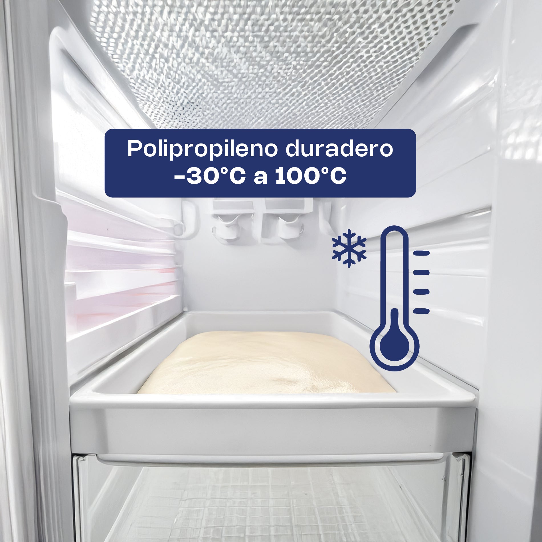 Caja de Polipropileno para Masa de Pizza de 18 Litros y Espesor de 5 mm 6pz Caledonia CAMAPI-18CH