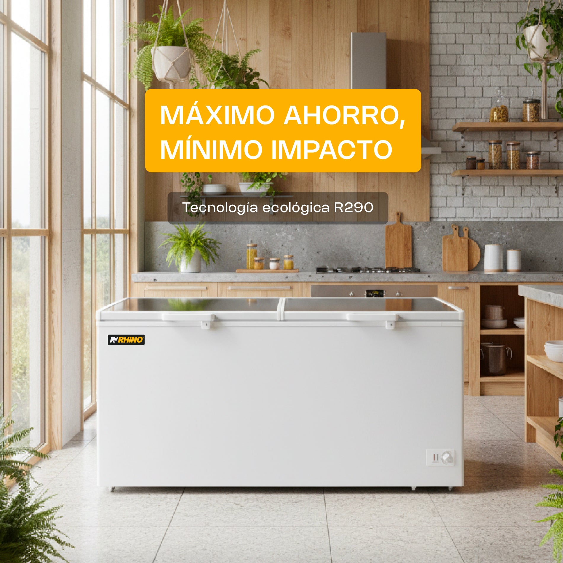 Congelador Horizontal Comercial Dual de 24 ft³ con Tapa de Acero Inoxidable Rhino CONGECO-24X