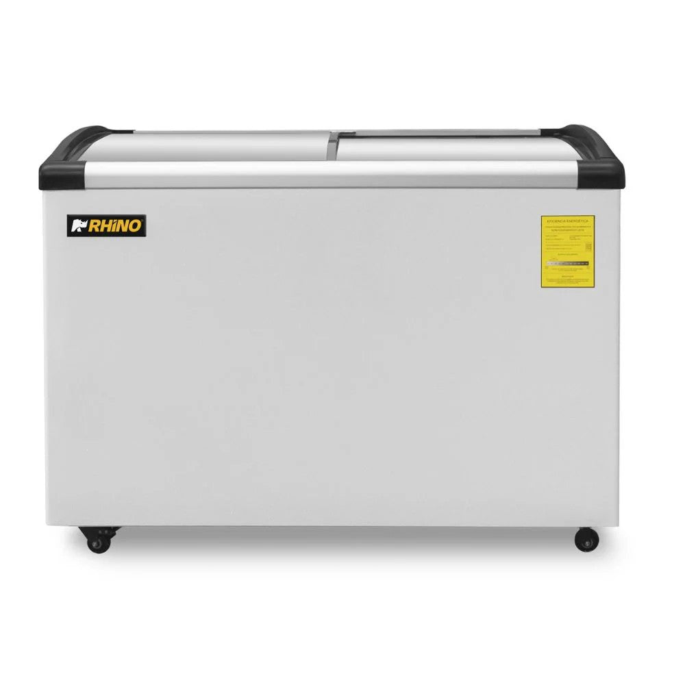 Congelador Expositor Dual de 9.2 ft³ con Tapa de Cristal Curvo Rhino CONGECRI-10C