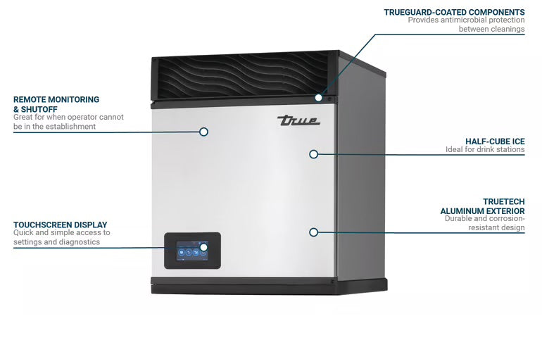 Máquina de hielo de 22" para medio cubo True TCIM-622-HA1-A