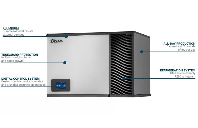 Cabezal para máquina de hielo de 30" para medio cubo refrigerado por aire True TCIM-430-HA1-A