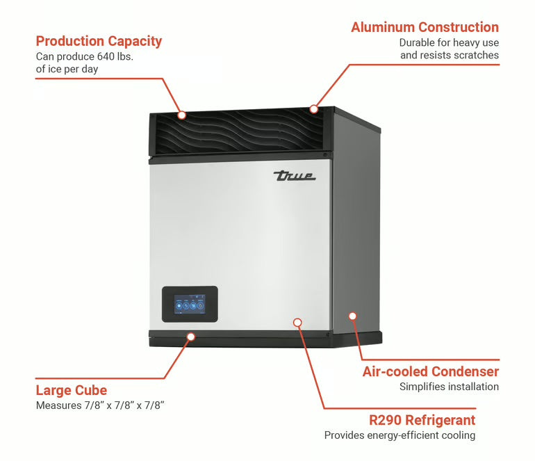 Máquina de hielo en cubos de 25" True TCIM-622-FA1-A