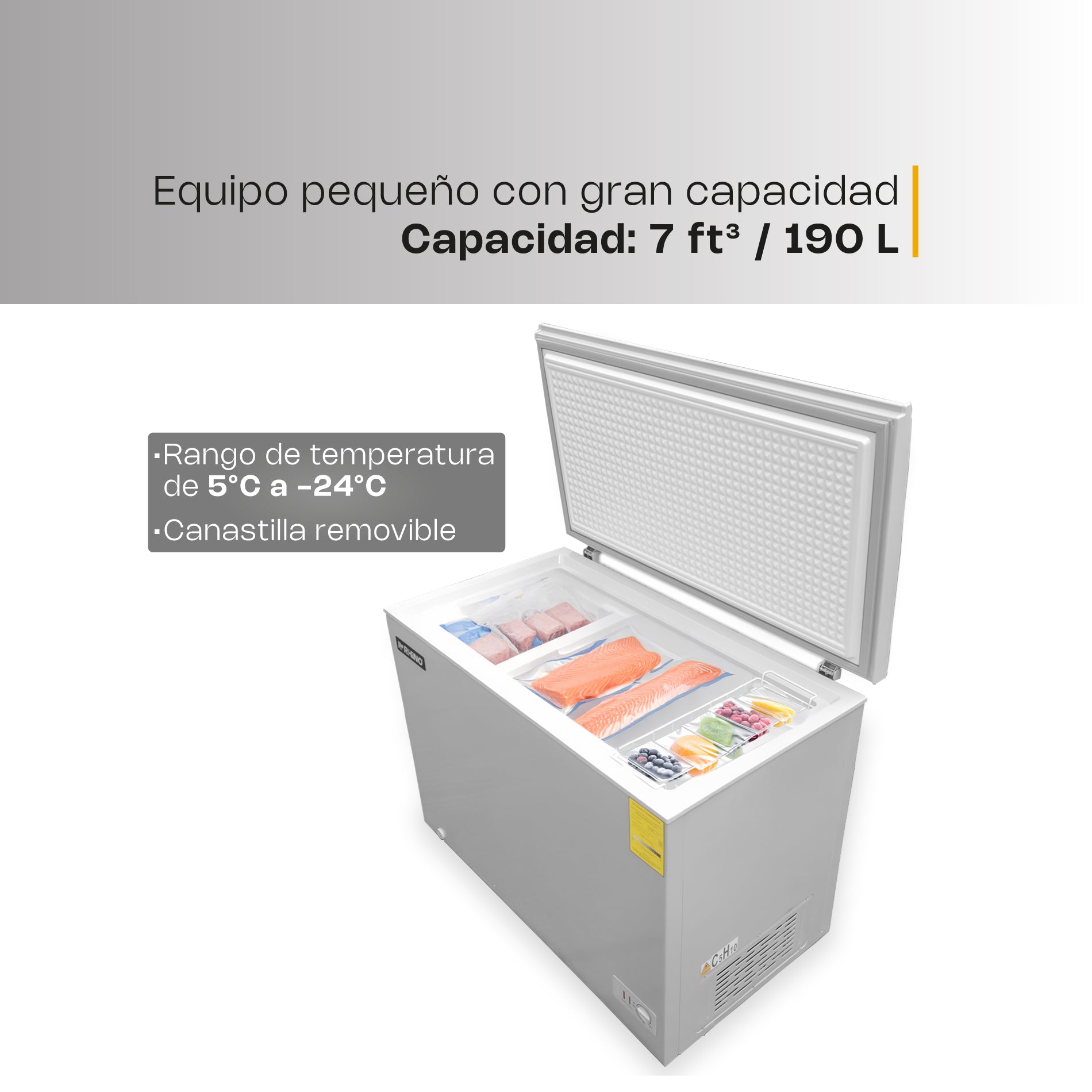 Congelador Horizontal 7 Pies Rhino CONGECO-7