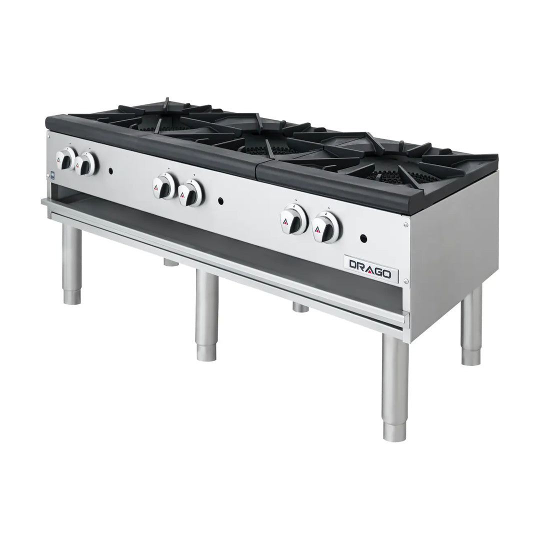 Estufón 3 Secciones Horizontal Patas Largas a Gas Drago GNFO-03-VSH / GPFO-03-HSH