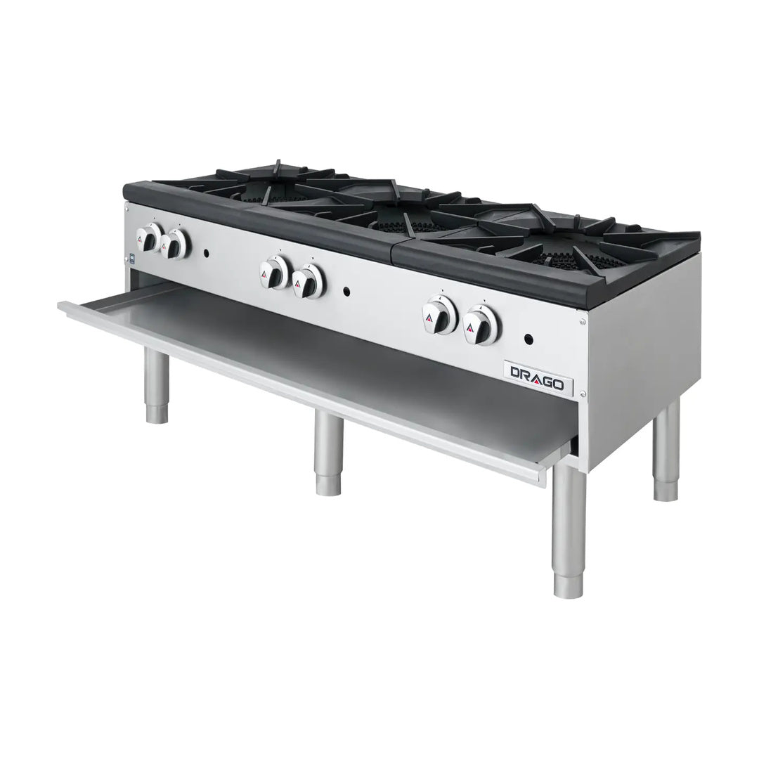 Estufón 3 Secciones Horizontal Patas Largas a Gas Drago GNFO-03-VSH / GPFO-03-HSH