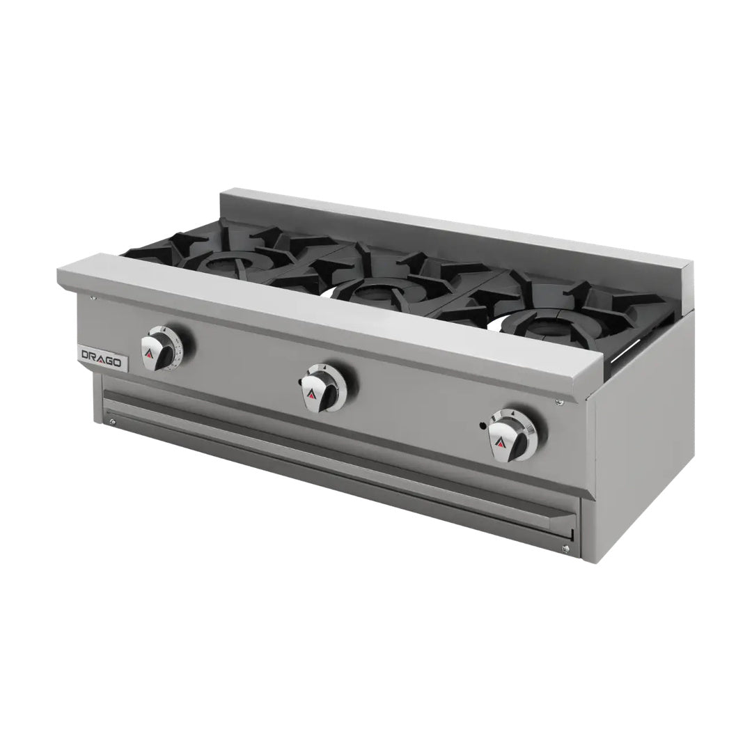 Parrilla de 3 quemadores linea slim Drago modelo CG-30-SLIM