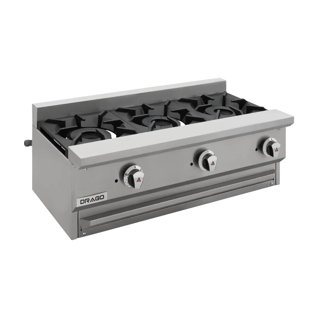 Parrilla de 3 quemadores linea slim Drago modelo CG-30-SLIM