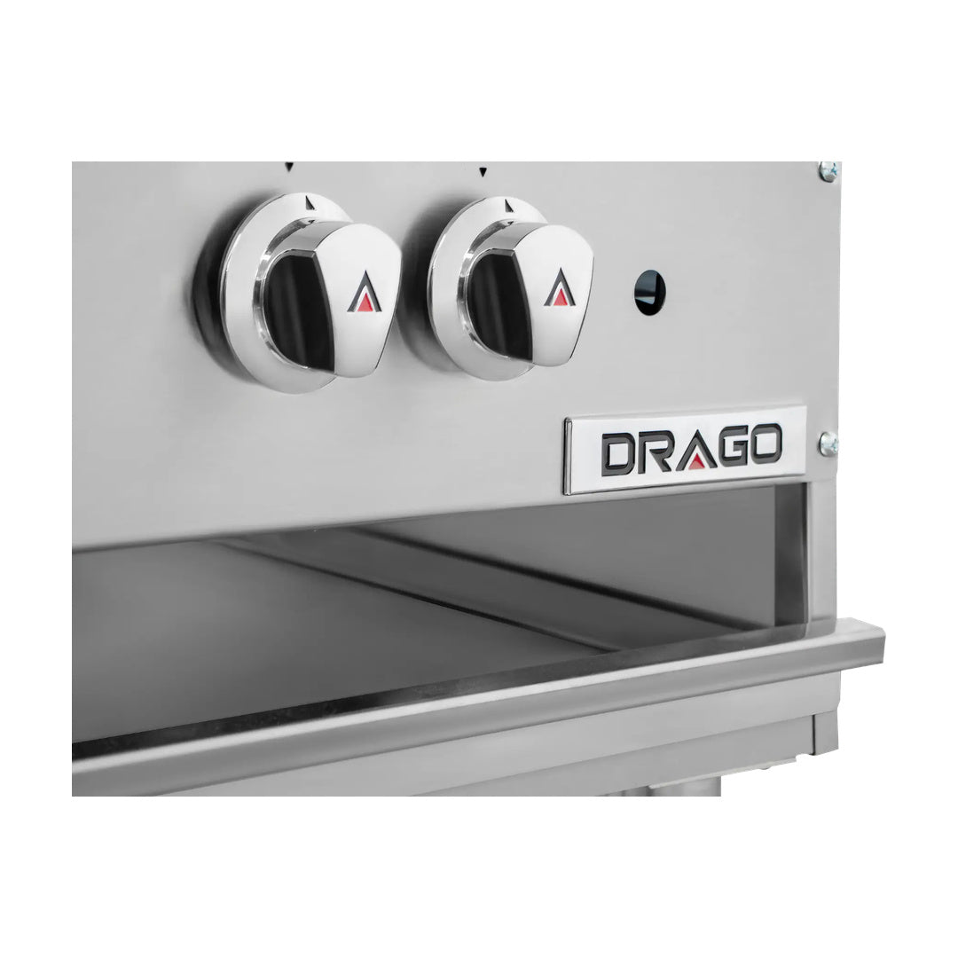 Estufon a Gas de 2 secciones Vertical Altura Estándar Drago GNFO-02-VSH / GPFO-02-VSH