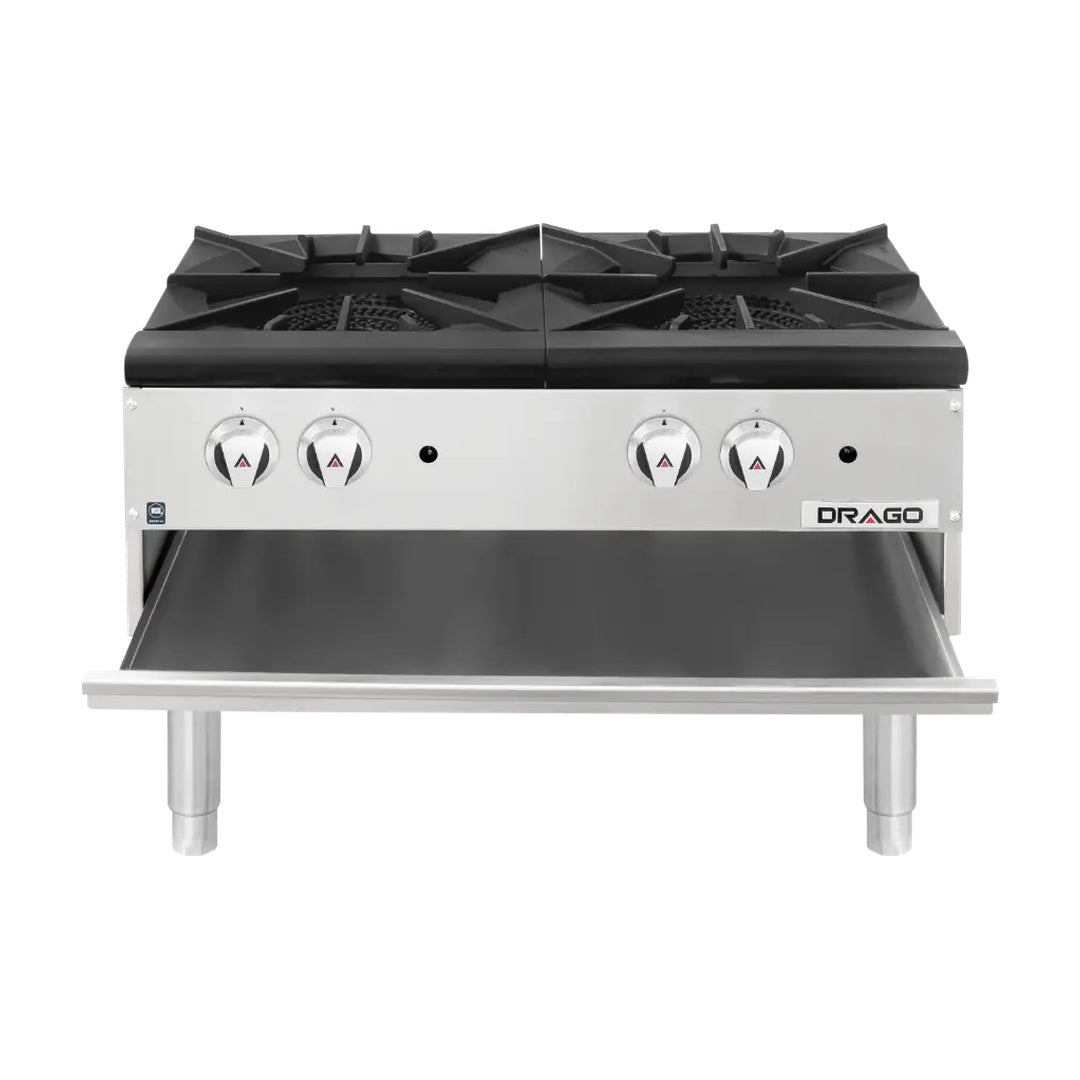 Estufon a Gas de 2 secciones Vertical Altura Estándar Drago GNFO-02-VSH / GPFO-02-VSH