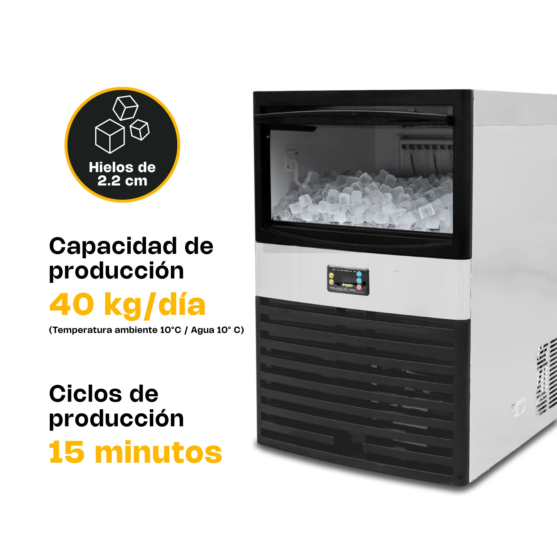 Fabrica de Hielo 40 kg Rhino FAHIEL-40