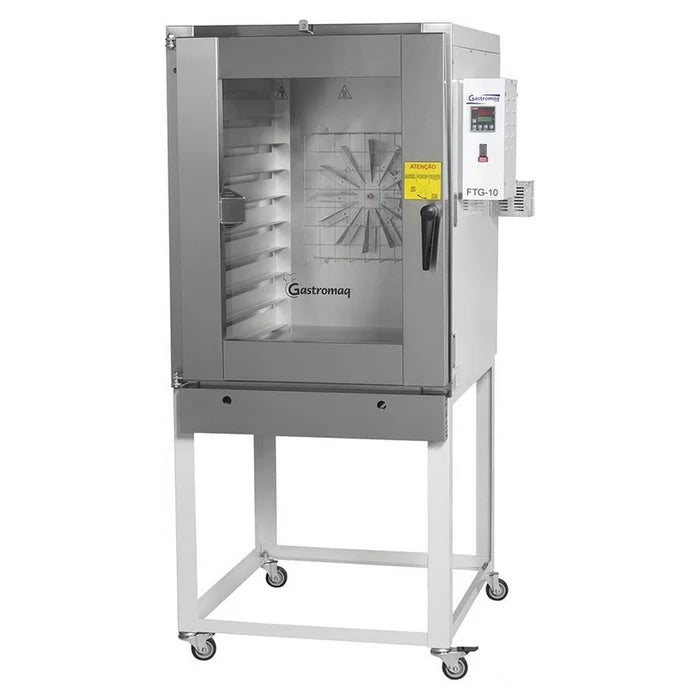 Horno Turbo a Gas Compacto A Gas 10 Charolas Acero Sae Gastromaq FTG10