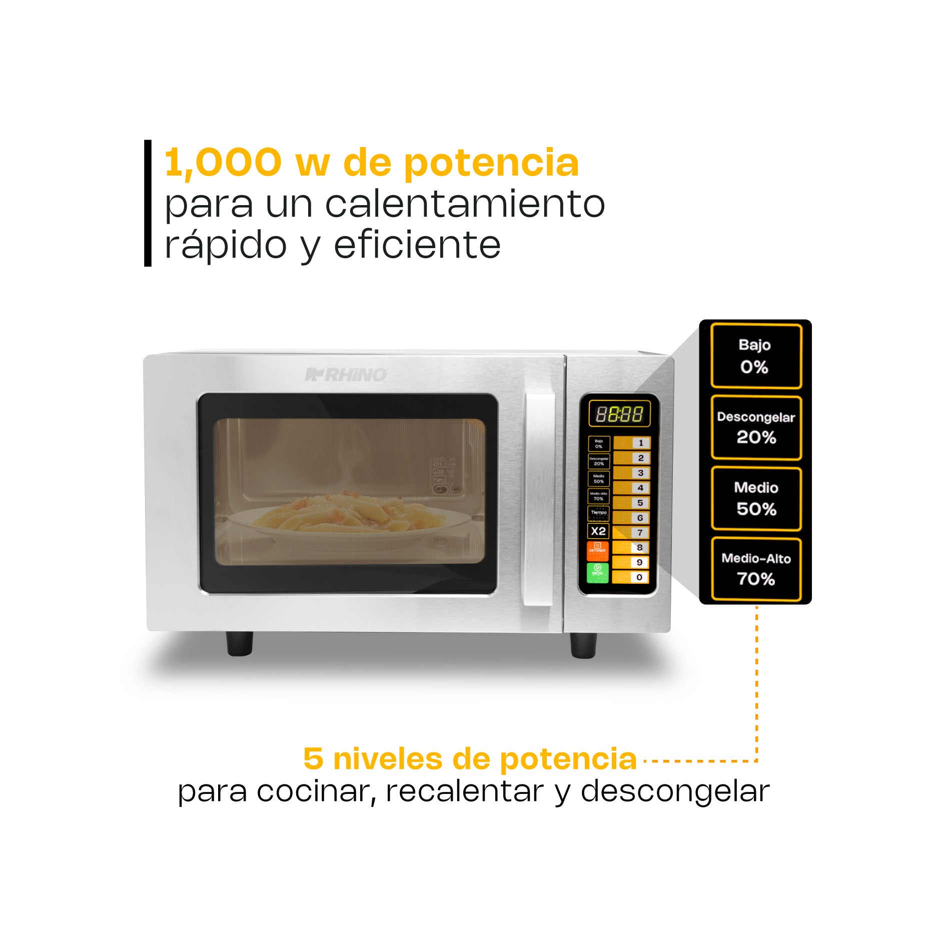 Horno de Microondas Digital 0.9 pies Rhino HOMIC-09D