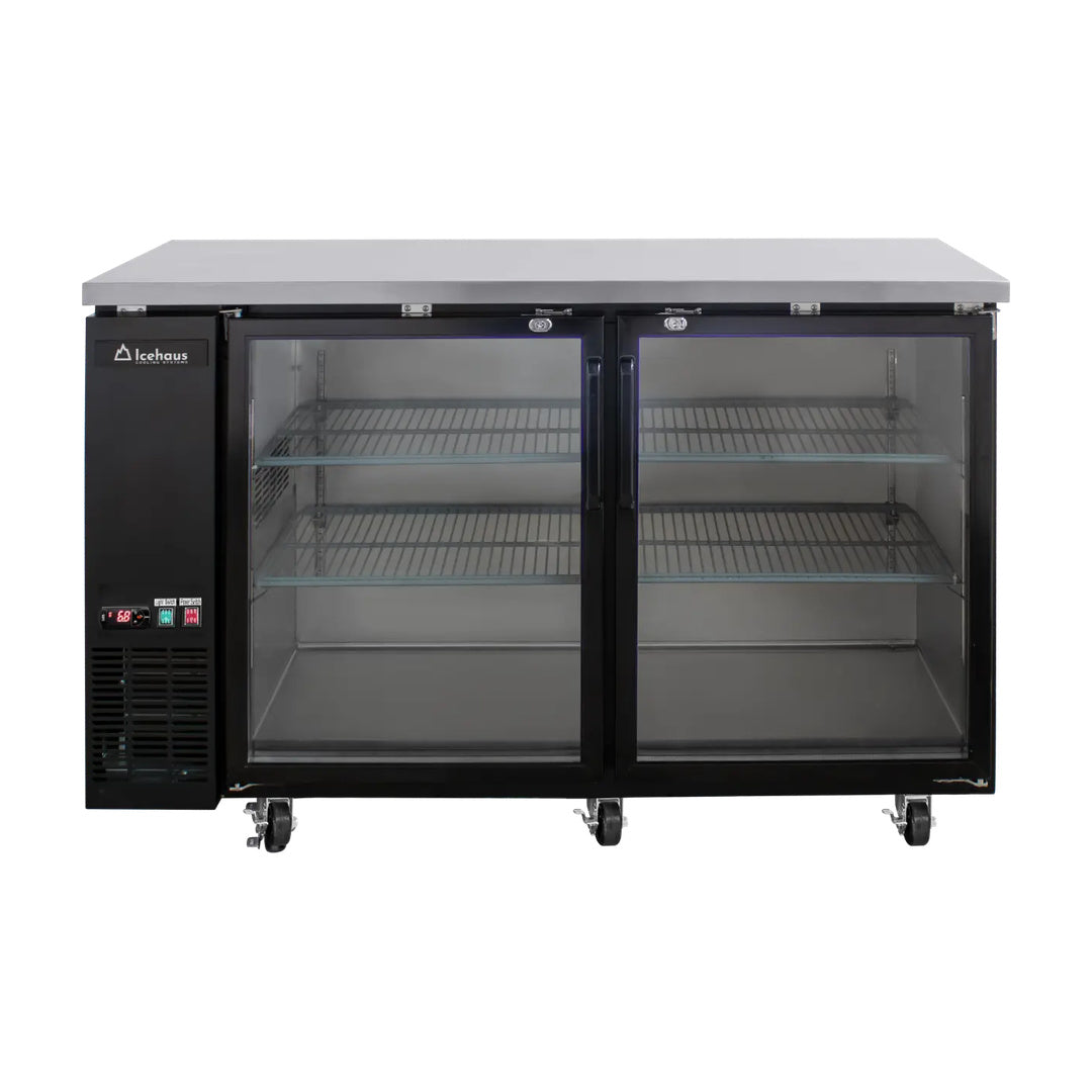 Refrigerador contra barra 2 puertas de cristal Icehaus modelo CBR-2PC-SS-01
