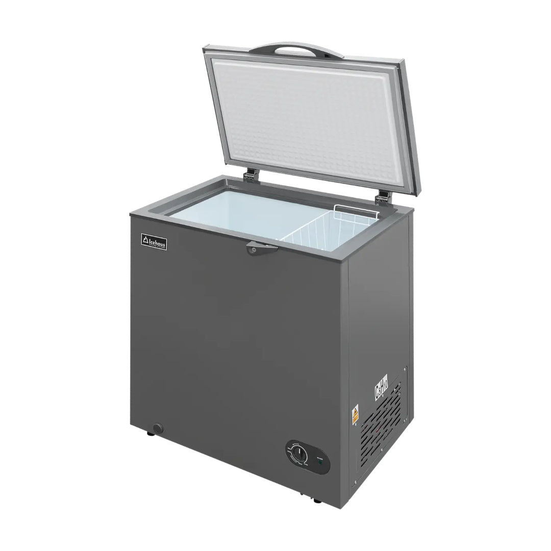 Congelador y refrigerador tapa de cofre de 5 Pies color gris Icehaus CTC-05-G