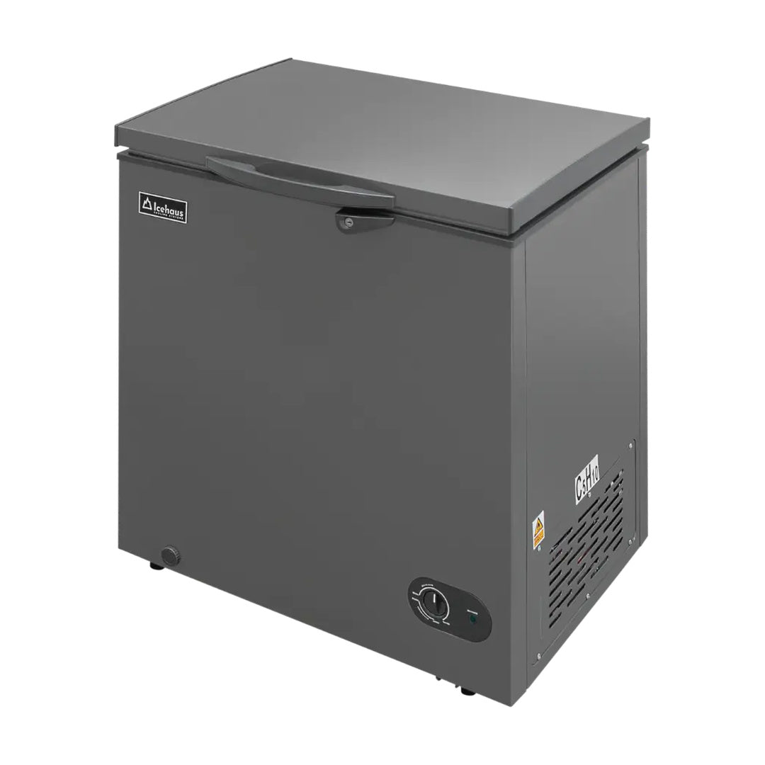 Congelador y refrigerador tapa de cofre de 5 Pies color gris Icehaus CTC-05-G