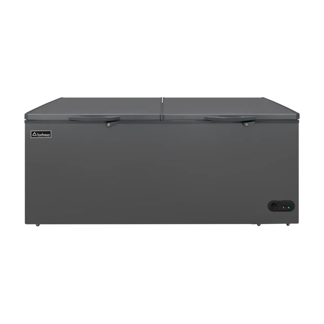 Congelador y refrigerador tapa de cofre de 24 Pies color gris Icehaus CTC-24-G