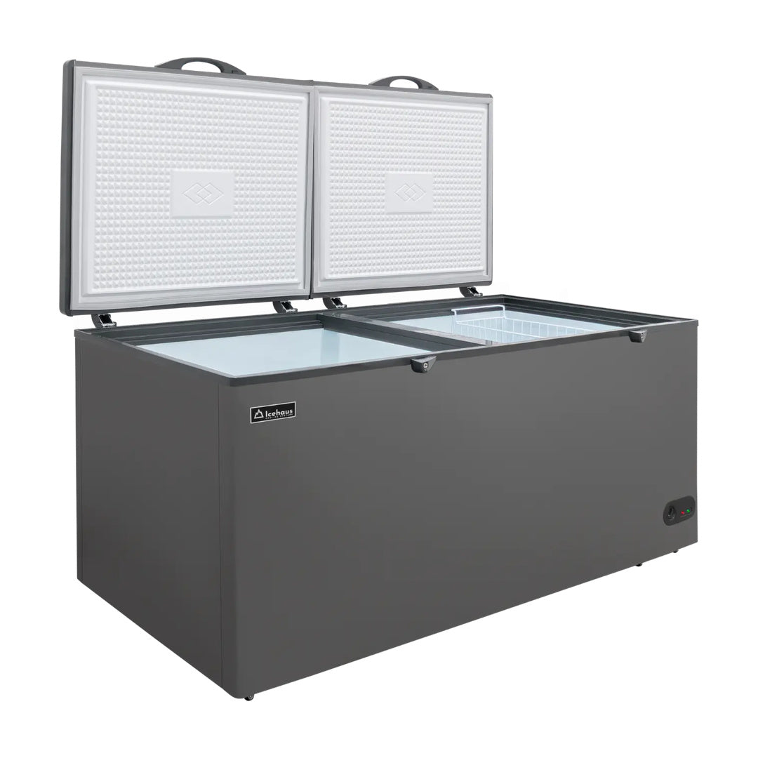 Congelador y refrigerador tapa de cofre de 24 Pies color gris Icehaus CTC-24-G