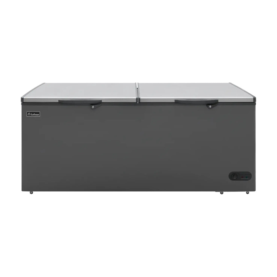 Congelador y refrigerador en acero inoxidable 2 tapas de cofre de 24 Pies color gris Icehaus CTC-24-SS-G
