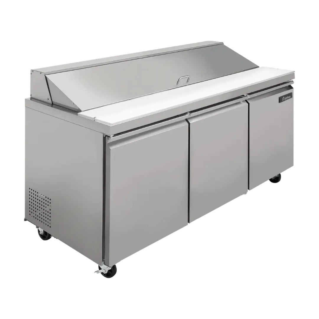 Mesa para ensaladas 3 puertas solidas 19.5 pies cubicos Icehaus ME-3P-SS-01