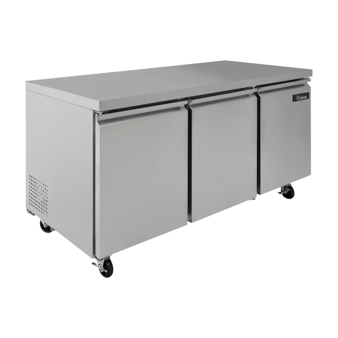 Refrigerador bajo barra 3 puertas solidas 17 pies cubicos Icehaus RBB-3P-SS-01