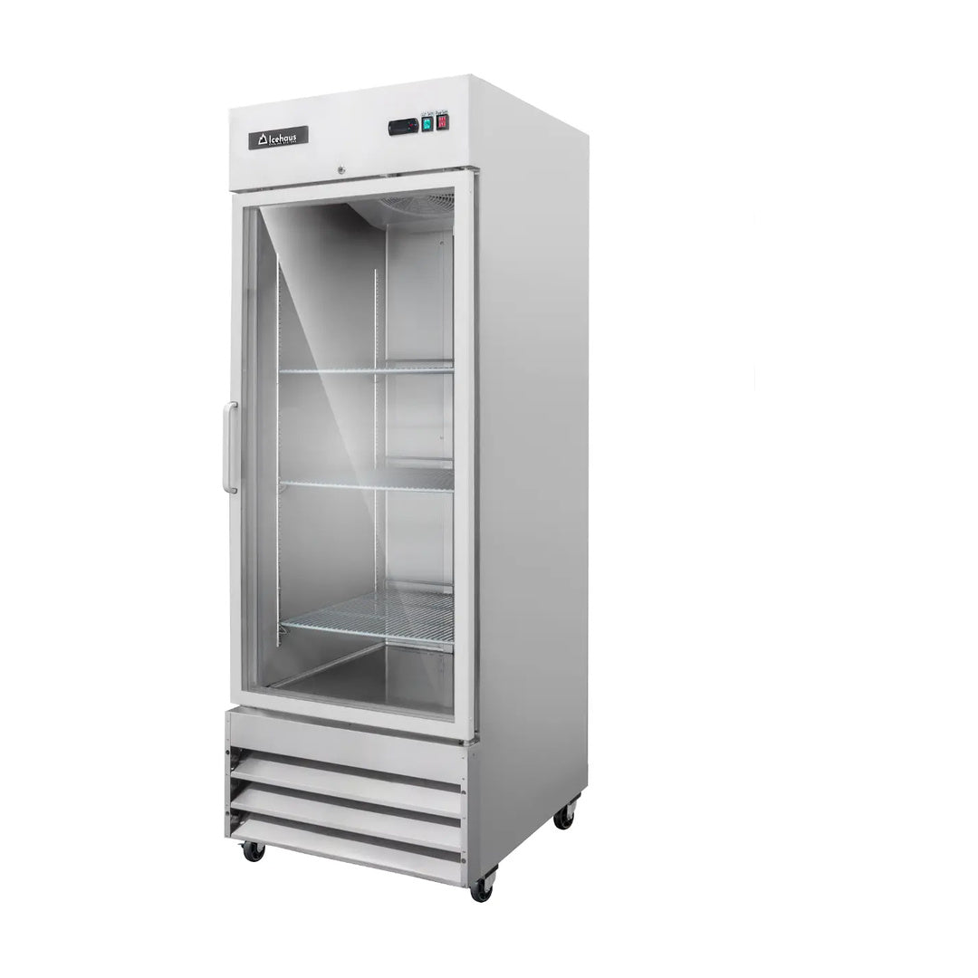 Refrigerador vertical con puerta de cristal Icehaus modelo RV-1PC-SS-01