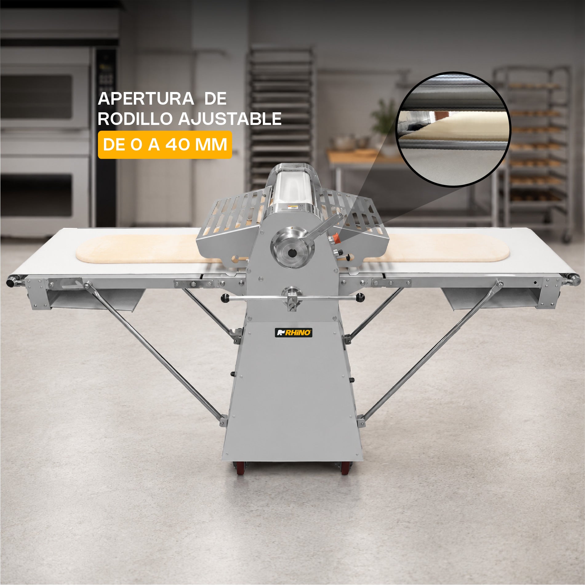 Laminadora de Masa de Piso Bandas Reversibles Rhino LAMBA-274P