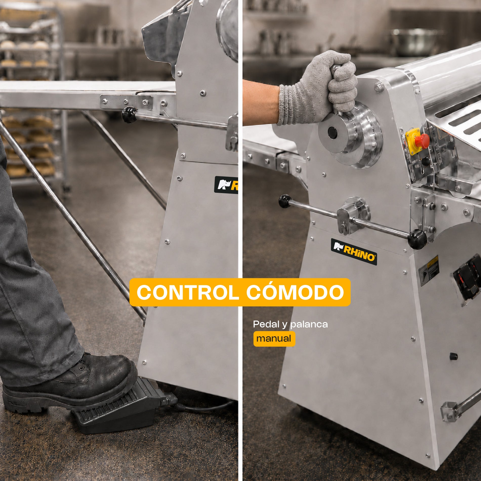 Laminadora de Masa de Piso Bandas Reversibles Rhino LAMBA-274P