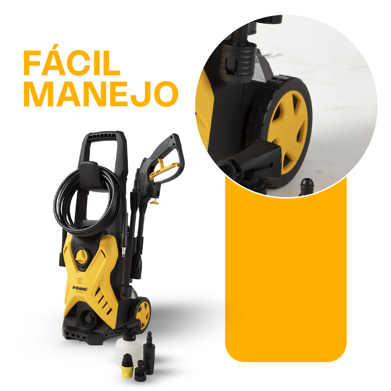 Hidrolavadora de Alta Presión de 1700 PSI 1500W Rhino HIDRA-1700