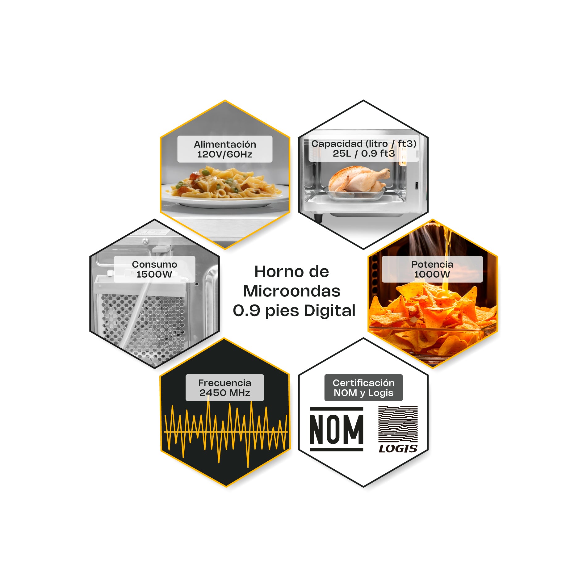 Horno de Microondas Digital 0.9 pies Rhino HOMIC-09D