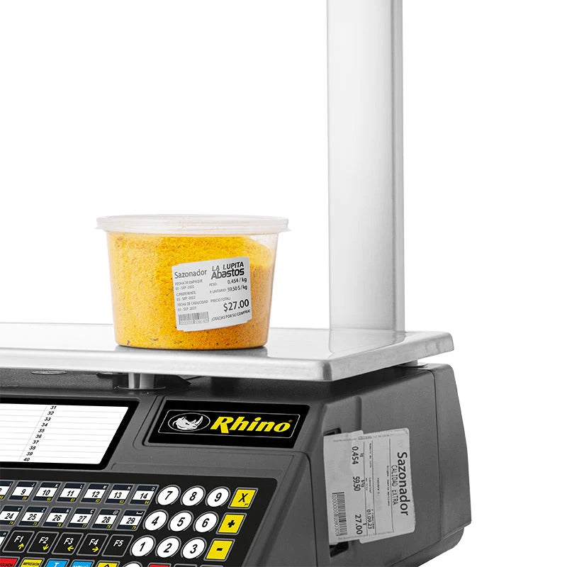 Báscula Etiquetadora Rhino Baet-30X Impresión Acero Inoxidable Wifi 30 Kg