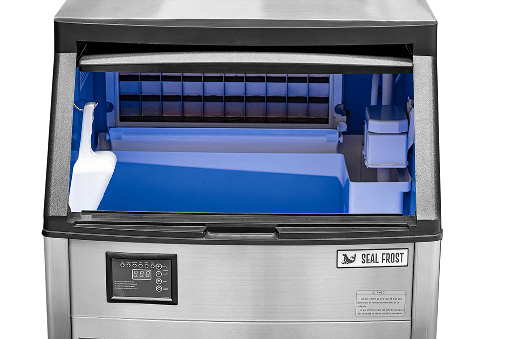 Máquina de hielo en cubo, bajo mostrador, Seal Frost SF-289S, 127 kg en 24 hr.