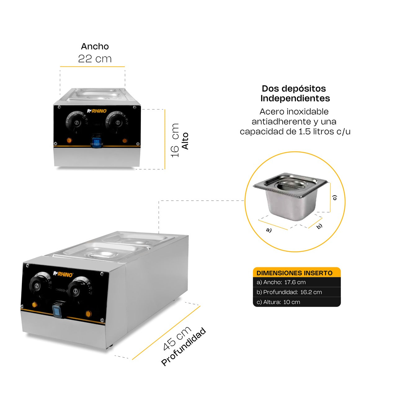 Templadora de Chocolate 1,040 W Rhino Choco-2