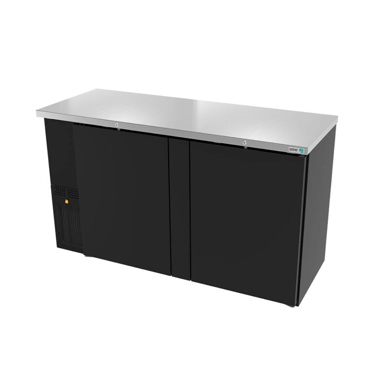 Refrigerador contra barra vinil negro slim line 2 puertas sólidas marca Asber modelo ABBC-24-60 HC freeshipping - Innova FoodService