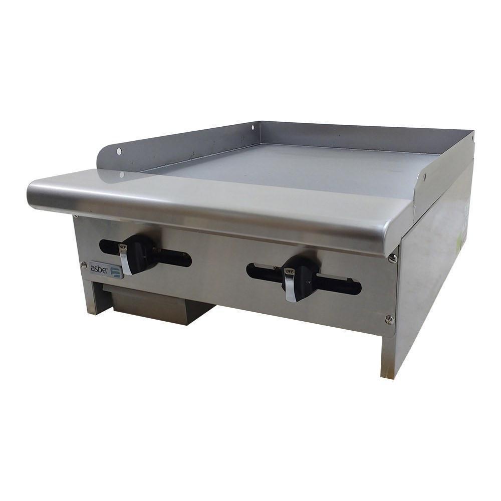 Plancha lisa a gas 24" marca Asber modelo AEMG-24 freeshipping - Innova FoodService
