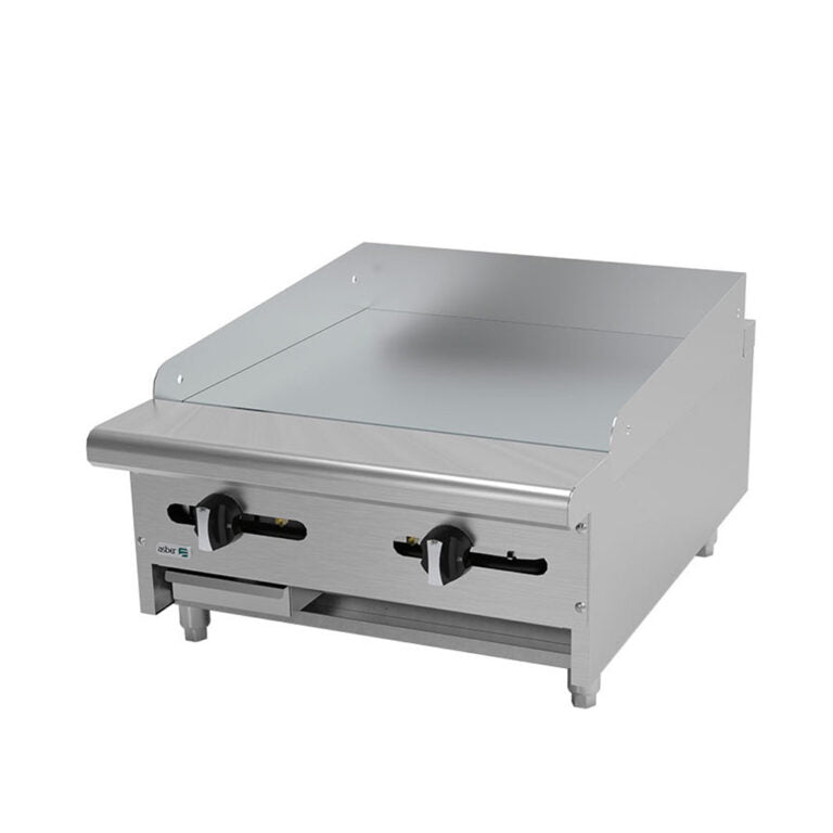 Plancha industrial 24″ 2 quemadores con placa de 1.9 cm marca Asber modelo AEMG-24-H freeshipping - Innova FoodService